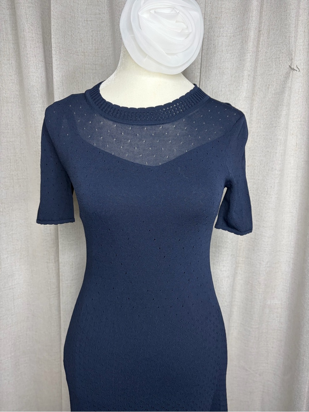 Rag&bone Women's Navy Short-Sleeve Knit Maxi Dress - Picture 6 of 15